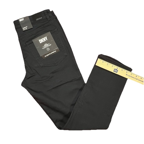DKNY Ultimate Stretch Slim Fit Pants Stanton Mens Size 32 X 30 Black - Picture 1 of 9